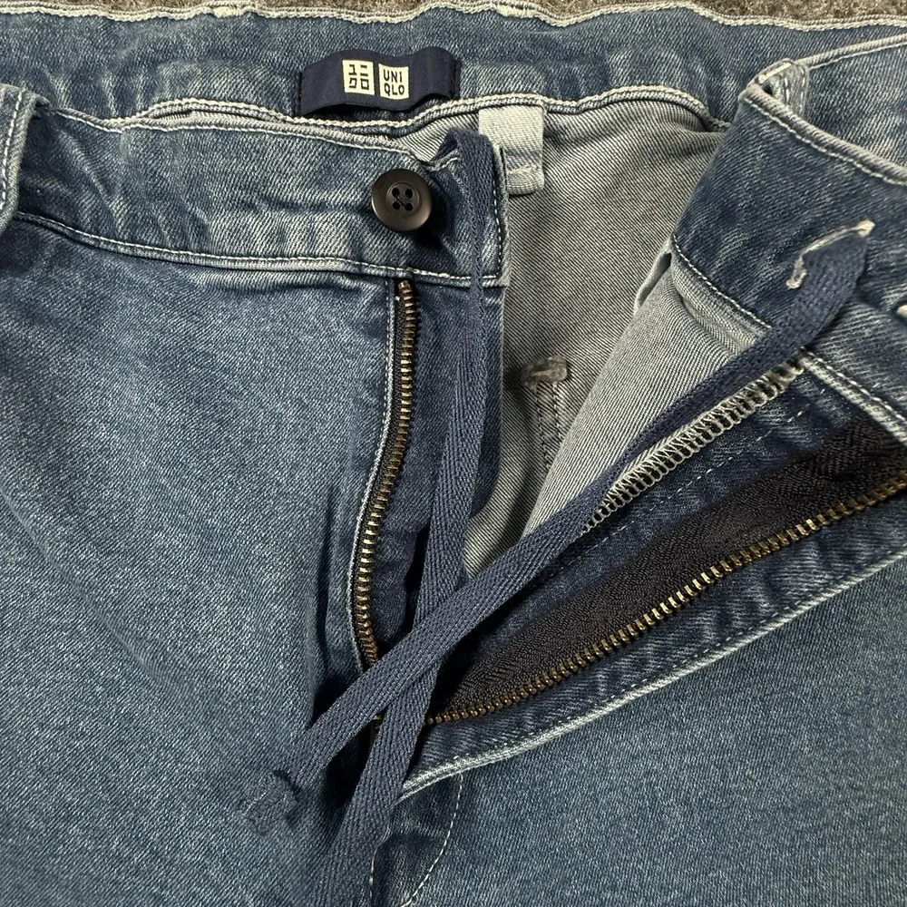 Uniqlo Denim Work Pants XL 36-39 Light Wash Stretch Carpenter Utility Jeans